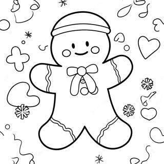 Festlig Pepparkaksgubbe Målarbild | Julkakor målarbild