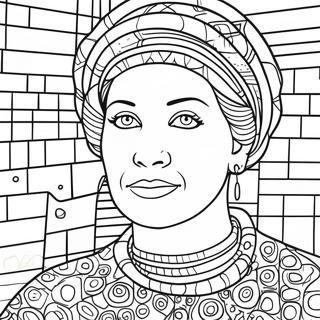 Färgläggningssida med Alma Thomas abstrakt konst | Alma Thomas målarbild