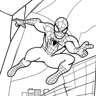 Nätkastande Spiderman Målarbild | Hemkomst Spiderman målarbild