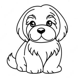 Söt Havanese Valp Målarbild | Havaneser målarbild