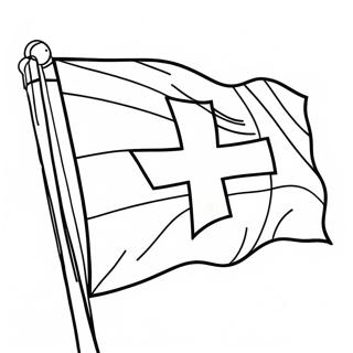 Färgläggningssida med Schweiz flagga | Schweiz målarbild