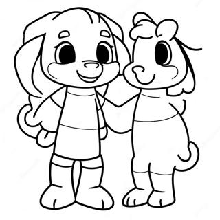 Chara och Asriel Färgläggningssida | Undertale målarbild