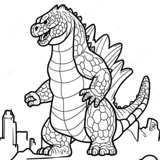 Godzilla Färgläggningssida | Godzilla målarbild