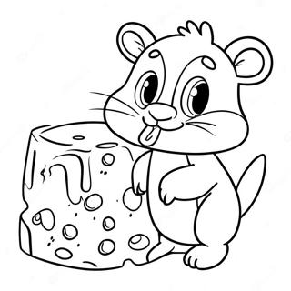 Gus Gus med Ost Färgläggningssida | Gus Gus målarbild