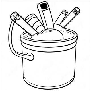 Färgburk Clipart Färgläggningssida | Målarhink Clipart målarbild