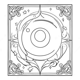 Måne Tarotkort Färgläggningssida | Måne Tarotkort målarbild