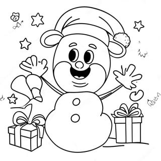 Glädjefylld Jul Tack Färgläggningssida | Jul Tack målarbild