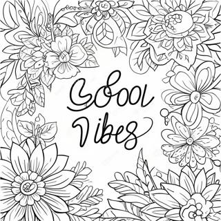 Bara Goda Vibes Inspirerande Citat Färgläggningssida | Bara Bra Vibes målarbild