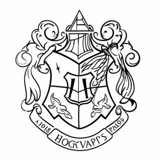 Hogwarts Vapen Färgläggningssida | Hogwarts Sköld målarbild