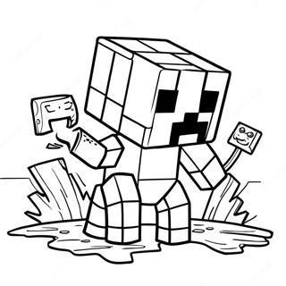 Minecraft mutant Creeper färgläggningssida | Minecraft Mutant Creeper målarbild