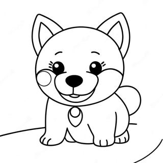 Lekfull Shiba Inu färgläggningssida | Shiba Inu målarbild