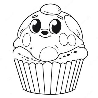 Bluey Muffin Färgläggningssida | Bluey Muffin målarbild