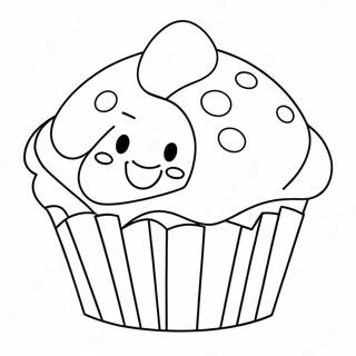 Glad Bluey Muffin Färgläggningssida | Bluey Muffin målarbild