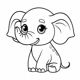 Söt babyelefant målarbok | E står för Elefant målarbild