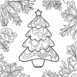 Julgran Dekoration Målarbild | Jul för Vuxna målarbild