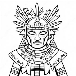 Kachina-docka Traditionell Färgläggningssida | Kachina-docka målarbild