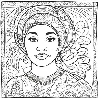 Färgglad Faith Ringgold Quilt Färgläggningssida | Faith Ringgold målarbild