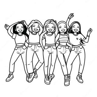 Itzy Medlemmar Dansar Målarbild | Itzy målarbild