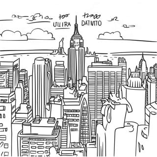New York City Skyline Målarbild | New York målarbild