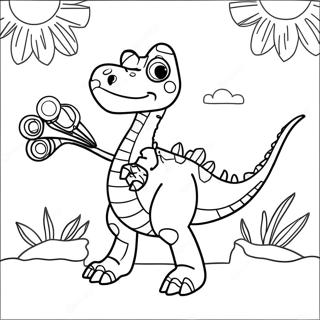 Vild Robotdinosaur Målarbild | Robotdinosaurie målarbild