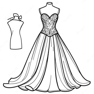 Prom-kvällens glamorösa klänning målarbild | Bal målarbild