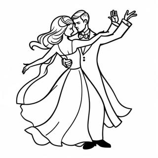 Elegant prom-par som dansar målarbild | Bal målarbild