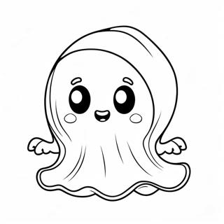 Söt mini Halloween-spöke målarbild | Mini Halloween målarbild