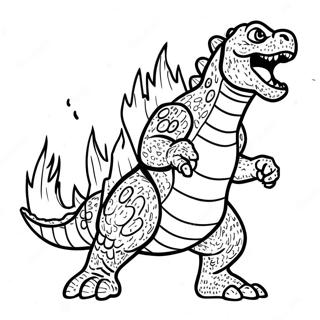 Godzilla Ropande Färgläggningssida | Godzilla målarbild