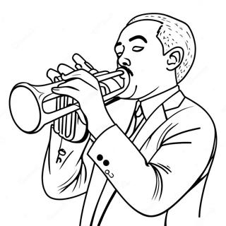 Jazz Trumpet Spelare Målarbild | Trumpet målarbild