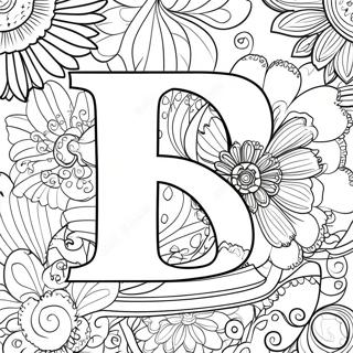 Blomsterbrev Vuxen Målarbild | Blombrev för vuxna målarbild
