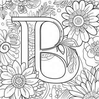 Elegant Blomsterbrev Målarbild | Blombrev för vuxna målarbild