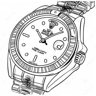 Lyxig Rolex-klocka färgläggningssida | Rolex målarbild