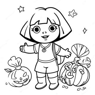 Dora Halloween Målarbild | Dora Halloween målarbild
