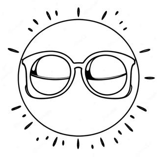 Ljus Sol med Solglasögon Målarbild | Solskydd målarbild