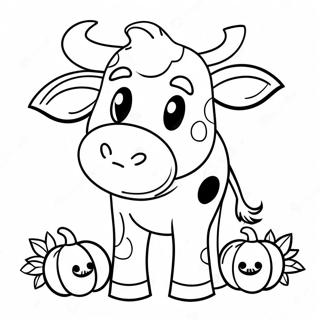 Halloween ko målarbok | Halloween Ko målarbild