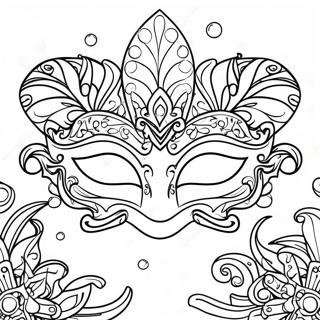 Mardi Gras-mask färgläggningssida | Mardi Gras Mask målarbild