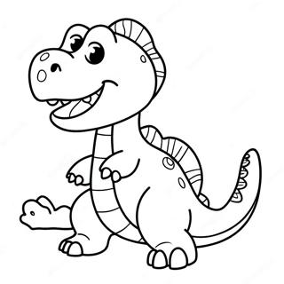 Vänlig Chomper dinosaurie färgläggningssida | Chomper målarbild