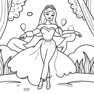 Barbie Svan sjö färgläggningssida | Barbie Svanesjö målarbild
