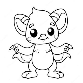 Söt Tecknad Demon Målarbild | Demon målarbild