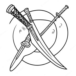 Katana Färgläggningssida | Katana målarbild