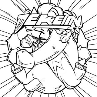 Tekken-logotyp färgläggningssida | Tekken målarbild