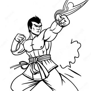 Kazuya Mishima i strid färgläggningssida | Tekken målarbild