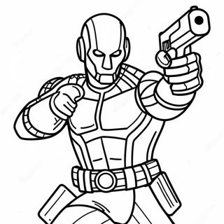 Deadshot i actionpose färgläggningssida | Dödskott målarbild