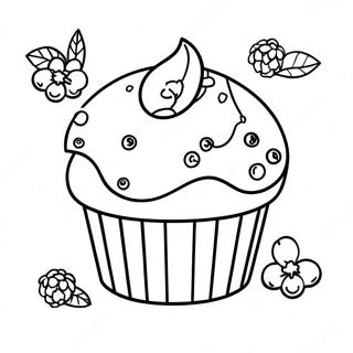 Läcker blåbärsmuffins färgläggningssida | Blåbärsmuffin målarbild
