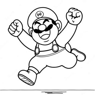 Wario Hoppar av Glädje Målarbild | Wario målarbild