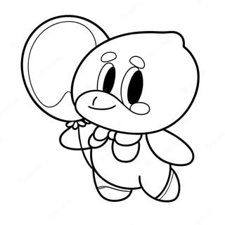 Söt Marx Kirby med ballong färgläggningssida | Marx Kirby målarbild