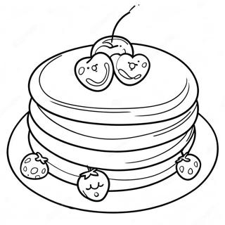 Fluffiga Pannkakor med Bär Målarbild | Pannkaka målarbild