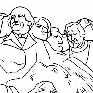 Mount Rushmore färgläggningssida | Mount Rushmore målarbild