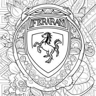 Ferrari Logotyp Färgläggningssida | Ferrari målarbild