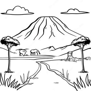 Majestätiskt kenyanskt landskap målarbild | Kenya målarbild